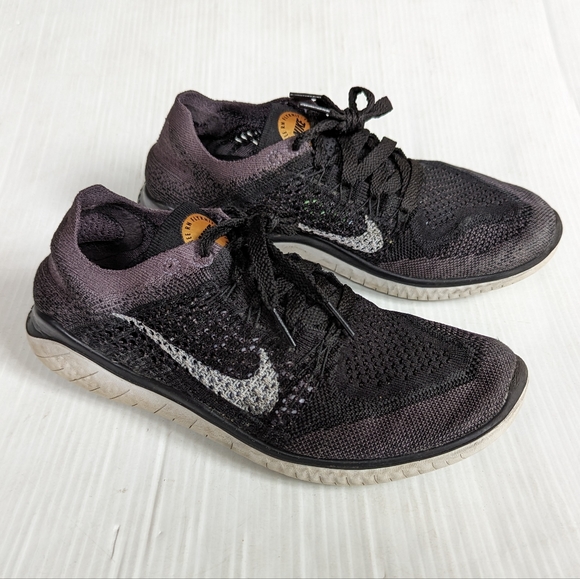 NIKE Free RN Flyknit 2018 Black Running Shoes Sneakers - Picture 7 of 12